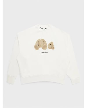 Palm Angels Bear Crewneck Off White/Brown
