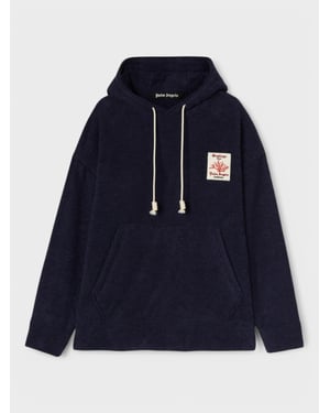 Palm Angels Coral Terry Hoodie Marineblauw