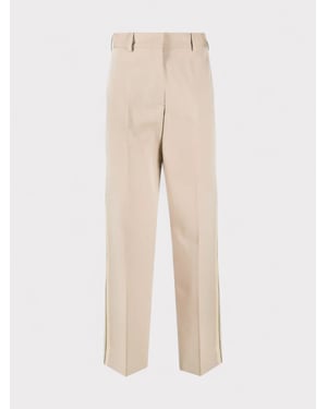 Palm Angels Tab Knit Pants Beige