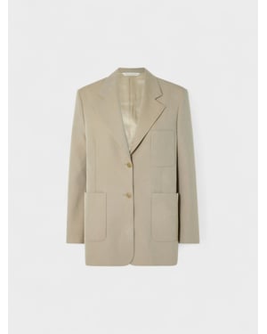 Palm Angels Knit Tape Blazer Beige