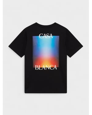 Casablanca T-shirt Med Tonad Staplad Logotyp, Svart
