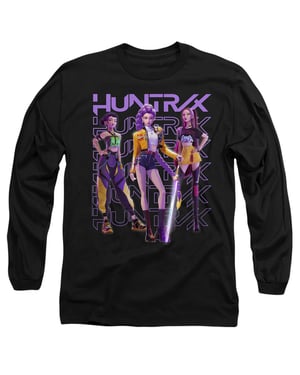 K-Pop Demon Hunters Unisex Vuxen Huntr/X Gruppbild Långärmad T-Shirt (Svart)