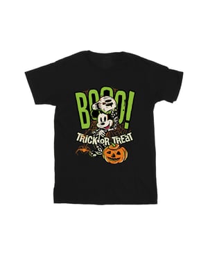 Disney Heren Boo Trick Or Treat Mickey Mouse Katoenen T-Shirt (Zwart)