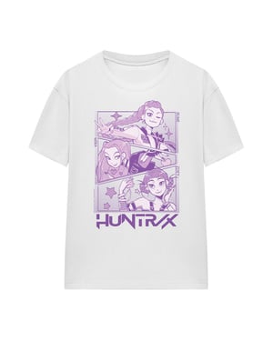 K-Pop Demon Hunters Womens/Ladies Huntr/X Panel T-Shirt (White)