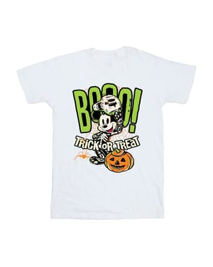 Disney Heren Boo Trick Or Treat Mickey Mouse Katoenen T-Shirt (Wit)