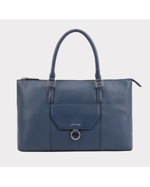 Dariah Navy Leather Shoulder Bag 