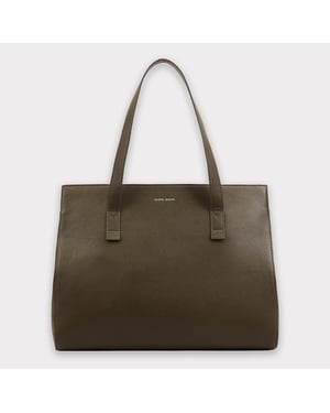 Lalitah Khaki Leather Shoulder Bag 