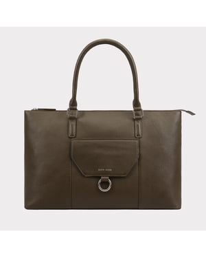 Dariah Khaki Leather Shoulder Bag 