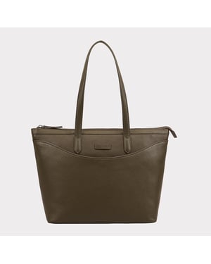 Gloshi Khaki Leather Shoulder Bag 