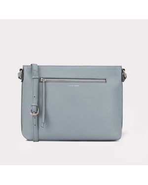 Laysa Blue Leather Cross Body Bag
