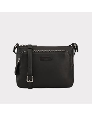 Deval Black Leather Cross Body Bag