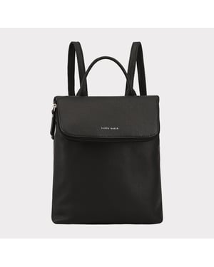 Agra Black Leather Backpack Bag 