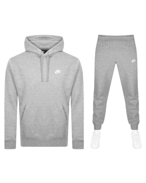 Nike Grey Club Hooded Fleece Tracksuit