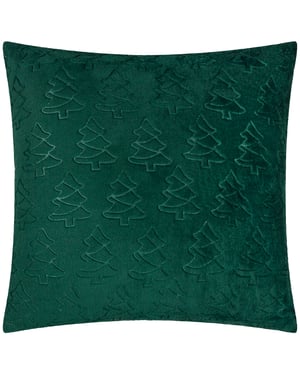 Furn Festive Trees Embossed Feather Filled Cushion , 50cm x 50cm, Emerald