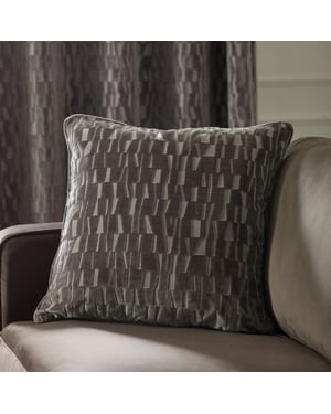 Paoletti Manhattan Velvet Polyester Filled Cushion , 50cm x 50cm, Mink