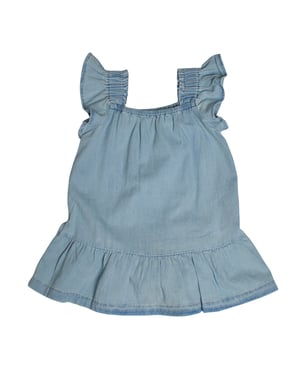 2-delige denim jurk en panty set 602112 voor babymeisjes