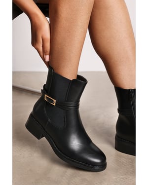 Wheres That From Womens 'Riya' Ankle Boot with Gold Buckle Detail