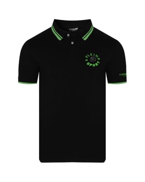 Plein Sport Twin Tipped Collar Tiger Design Op De Rug Zwart Poloshirt
