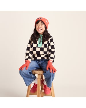 Soay Kids Shaun the Sheep Knit Gloves Satsuma Orange