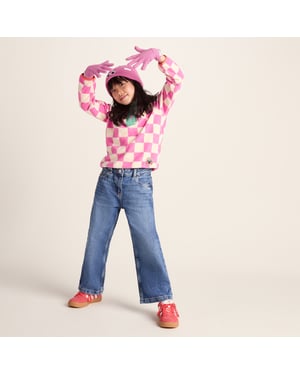 Soay Kids Shaun the Sheep Knit Gloves Piglet Pink