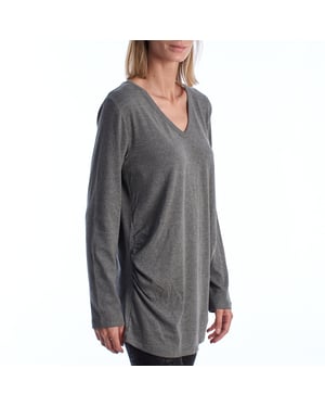 Modern gravid-t-shirt med V-ringning och långa ärmar 719653 kvinnor