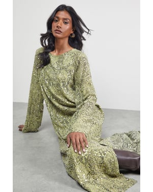 Sequin Column Midi Dress