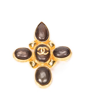 CC Stone Cross Brooch  Brooch