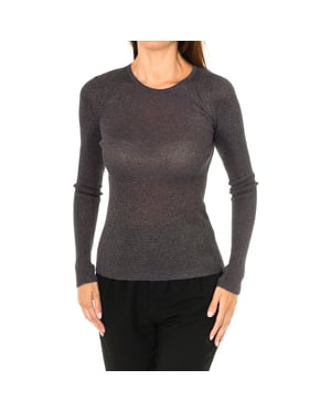 Women's long-sleeved sweater with back opening 3Y5M2A-5M1TZ
