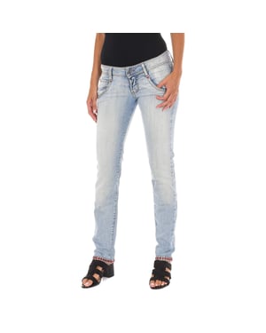Långa, slitna jeans med smala nederdelar 10DB50076 damer