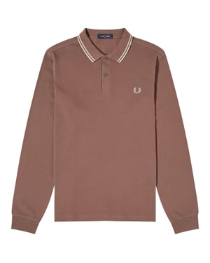 Fred Perry Maroon Long Sleeve Brick Brown Poloshirt