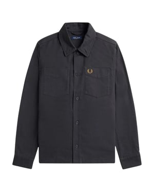Fred Perry Herringbone Anchor Grey Over Shirt Jacket