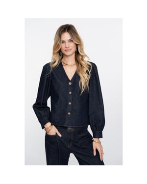 Geisha 53504-10 880 blouse denim dark blue denim