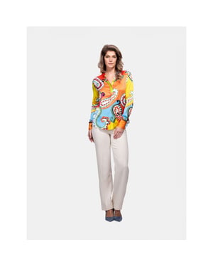 Mucho Gusto Zijden blouse monza paisley