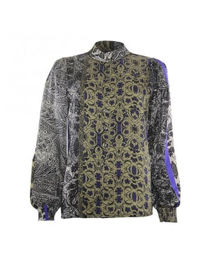 Poools Blouse 333229 olive/black