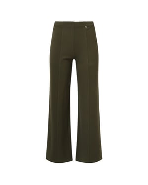Smashed Lemon Damesstretch charcoal broek met wijde pijpen |
