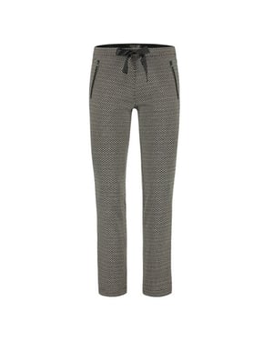 Para Mi Broek kim knitted jacquards herringbone black