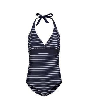 Regatta Dames/Dames Flavia II Stripe One Piece Zwempak (Marine, Wit)