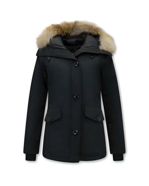 TheBrand Korte winterjas met bontkraag