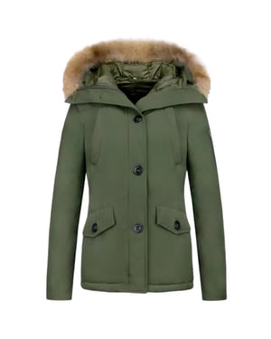 TheBrand Korte winterjas met bontkraag