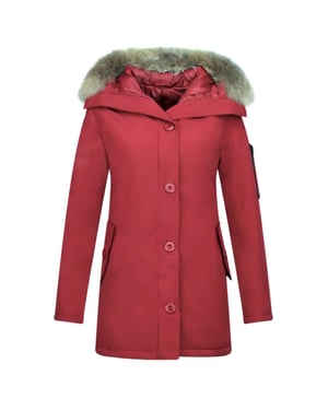 TheBrand Lange parka jas met bontkraag