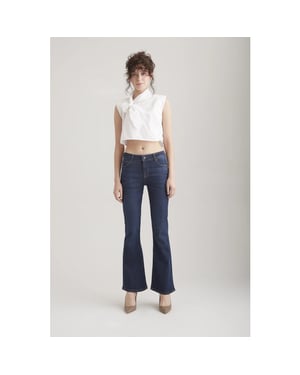 Cup of Joe Laura dames flare jeans dark blue vintage