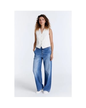 Cup of Joe Wide leg chino blue denim