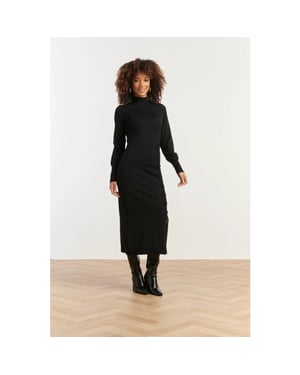 Smashed Lemon Damesgebreide jurk met lurex |