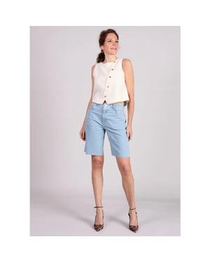 Homage to Denim Homage stevie long shorts light vintage wash