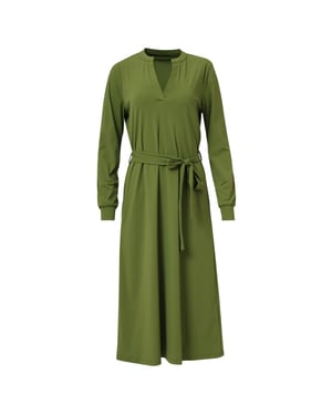 Smashed Lemon Damesgroene travelkwaliteit midi jurk |