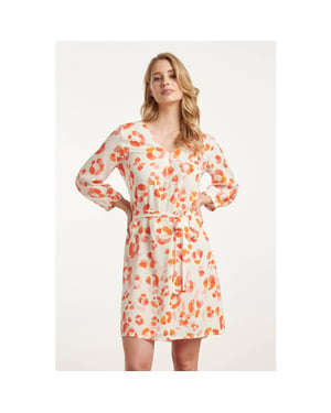 Smashed Lemon 25163 korte jurk met perzik dierenprint |
