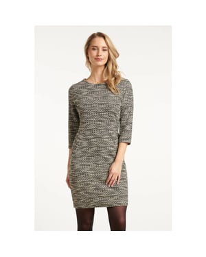 Smashed Lemon Zwart wit tweed jurk |
