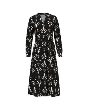 Smashed Lemon Ornamental geprint zwart en wit travel jurk |