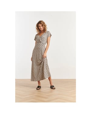 Smashed Lemon 25063 e schelpenprint maxi-jurk |