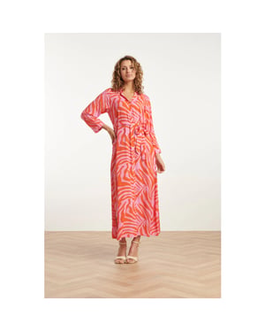 Smashed Lemon 25086 summer maxi shirt jurk met dierenprint |